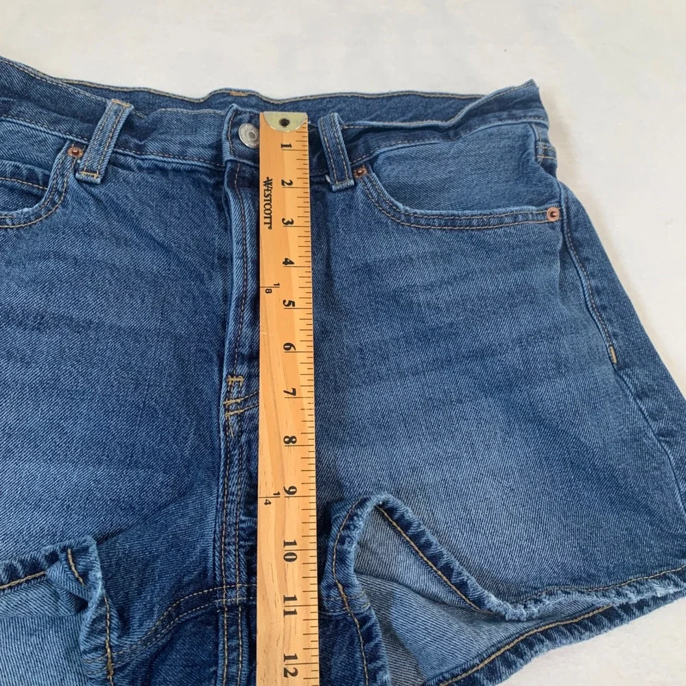 Old Navy High Rise Slouchy‎ Straight Denim Jean Shorts Women's Size 10 Blue